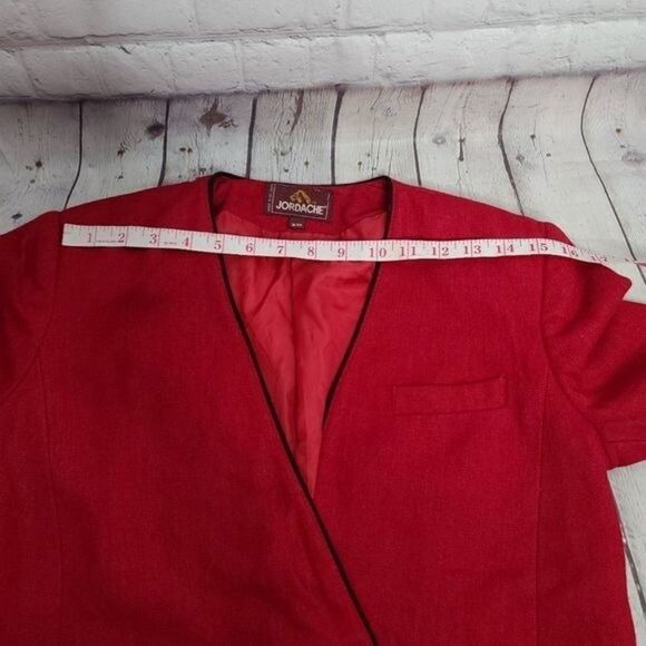 Vintage 90s Jordache Red Wool Jacket Blazer - Picture 6 of 15